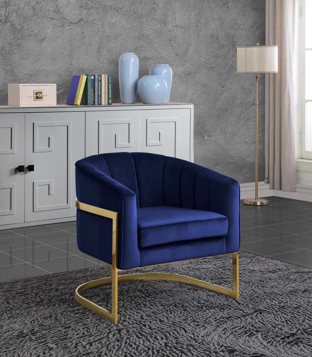 Dallas Accent Chair In Navy Velvet
