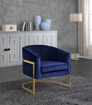 Dallas Accent Chair In Navy Velvet