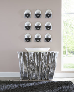 Fashion Faces Wall Art, Smallall, Black And Silver Leaf, Set Of 3