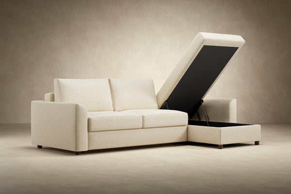 NEAH SOFA BED, CURVED W/LOUNGER, 63"X77"