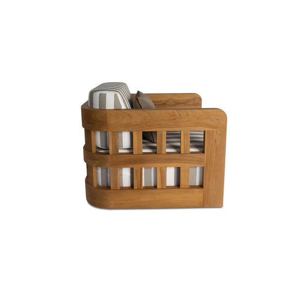 Adelaide Outdoor Accent Chair in Brown Stripe