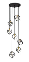Vertical 7 Light Pendant in Bronze + Olde Brass Finish