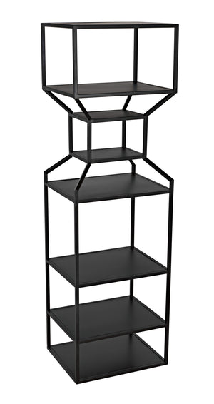 Downtown A Industrial Steel Bookcase in Matte Black