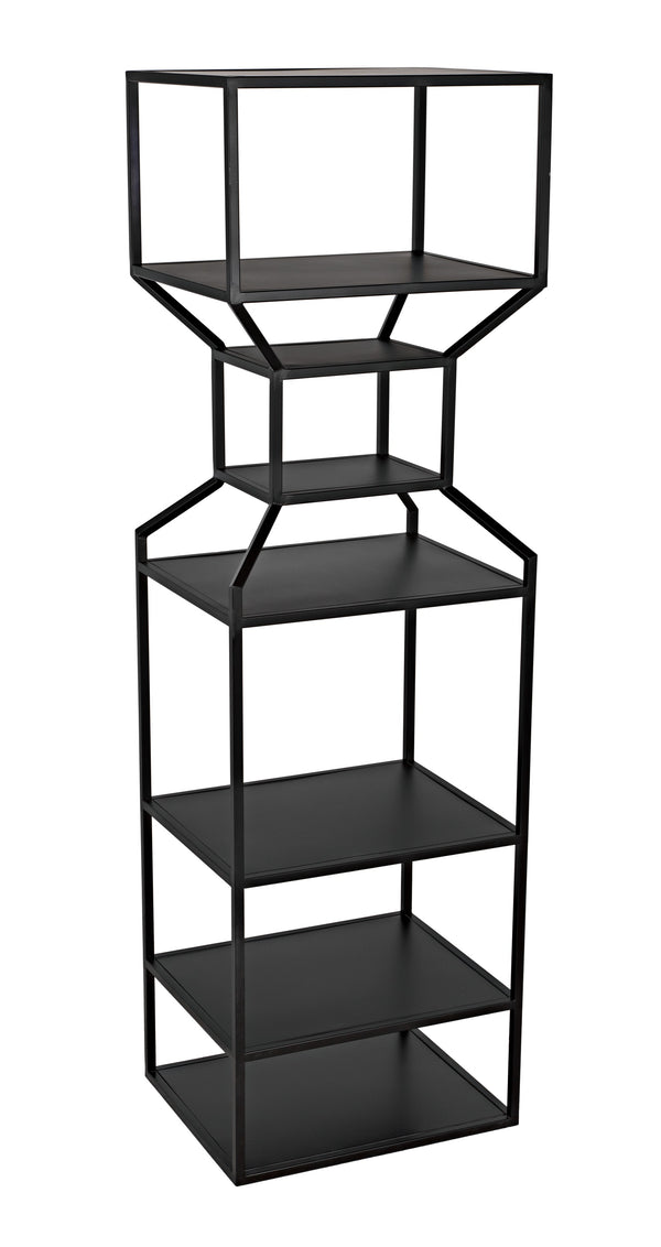 Downtown A Industrial Steel Bookcase in Matte Black