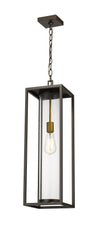 Dunbroch 1 Light Outdoor Chain Mount Ceiling Fixture in Deep Bronze + Outdoor Brass Finish
