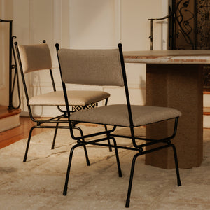 Moe's Posta Dining Chair with Soft Fabric Upholstery