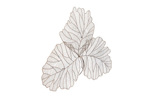 Tri Leaf Wall Art, Large, Metal, Copper/Black
