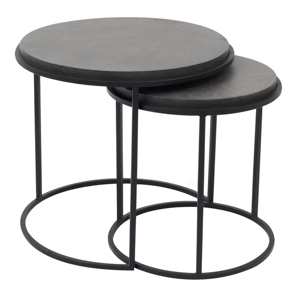 Roost Nesting Tables Black Lava Stone and Iron