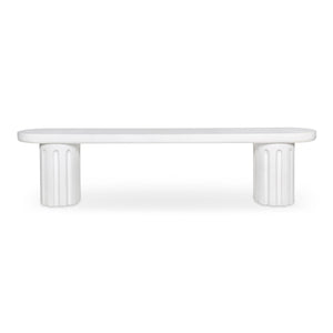 Eris Outdoor Dining Bench in White