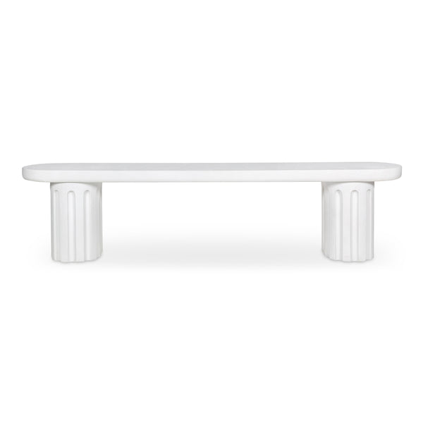 Eris Outdoor Dining Bench in White