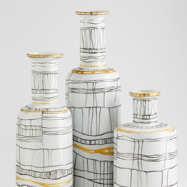 Lindus Vase | Black | White - Small