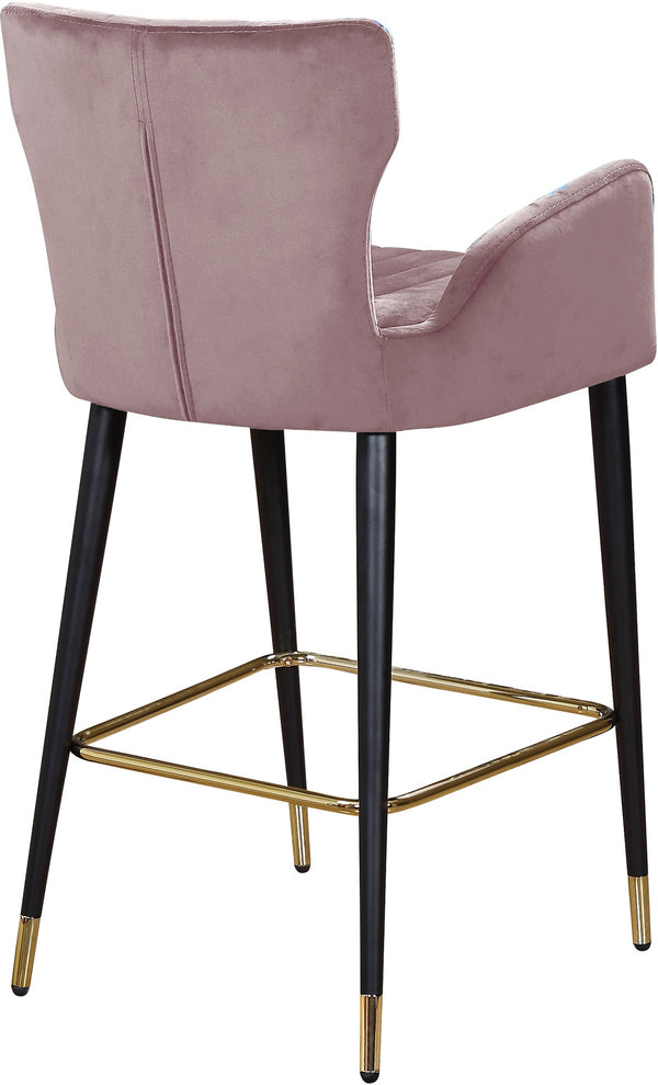 Alonzo Stool In Pink Velvet