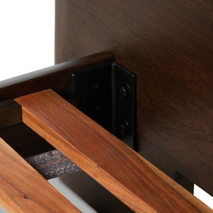 Nigel King Bed - Rustic Brown Acacia