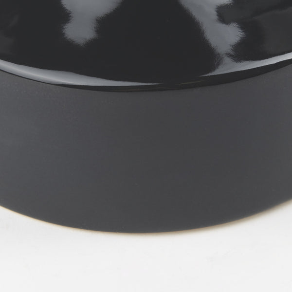 Burton 8.3H Small Glossy and Matte Black Ceramic Jug Vase