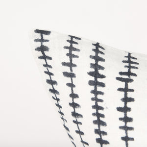 Jenna Cream w/ Black Print Linen Square Decorative Pillow Cover
