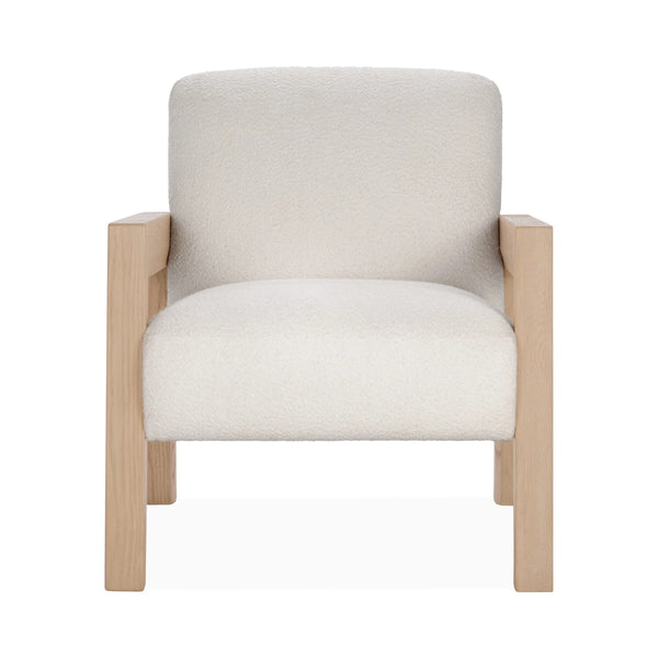 Aliza Upholstered Accent Chair with Oak Frame - Ivory