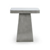 Far Marble/Metal Square End Table - White/Slate Gray