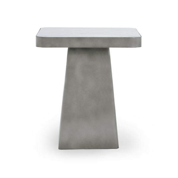 Far Marble/Metal Square End Table - White/Slate Gray