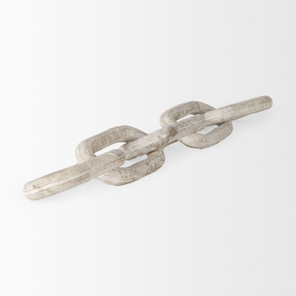 Alix 29.0L x 5.0W x 5.0H Beige Wooden Link Chain Decorative Object
