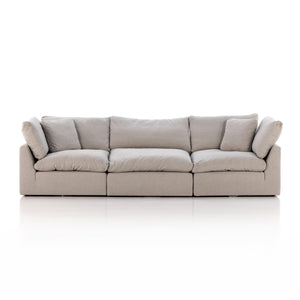 Stevie 3Pc Sectional Sofa In Destin Flannel