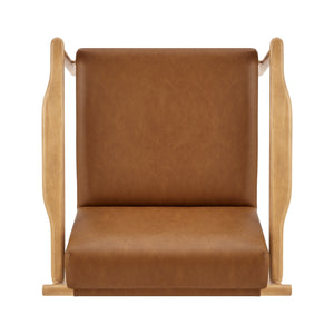 Arnold Faux Leather Accent Arm Chair, Casa Caramel