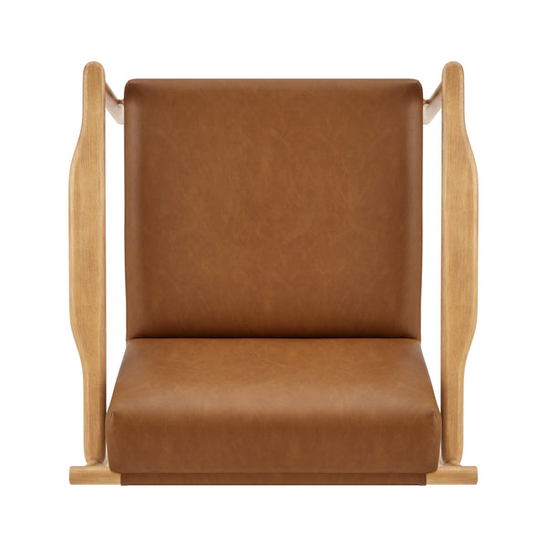 Arnold Faux Leather Accent Arm Chair, Casa Caramel