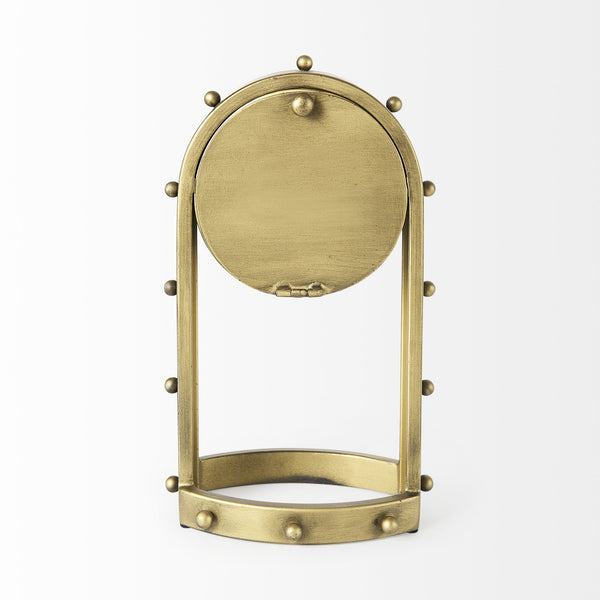 Marian 7.5L x 5.7W x 13.0H Gold Studded Table Clock
