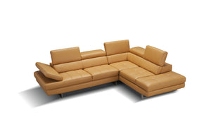 Eliza Italian Leather Sectional Freesia In Right Hand Facing