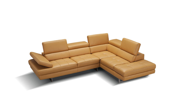 Eliza Italian Leather Sectional Freesia In Right Hand Facing