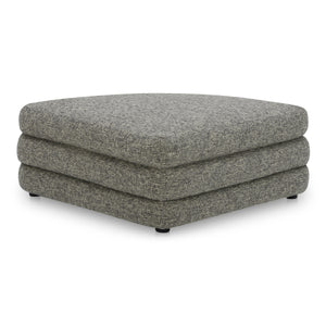 Lowtide Curved Ottoman in Stone Tweed Fabric