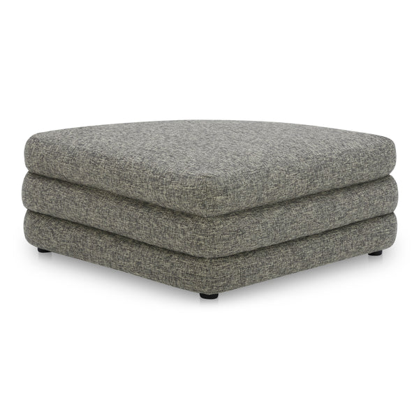 Lowtide Curved Ottoman in Stone Tweed Fabric
