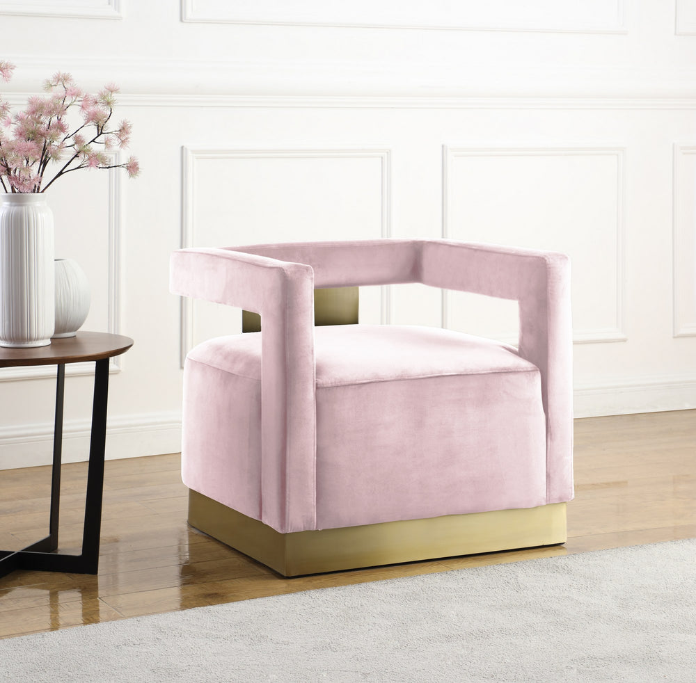 Jorge Accent Chair In Pink Velvet