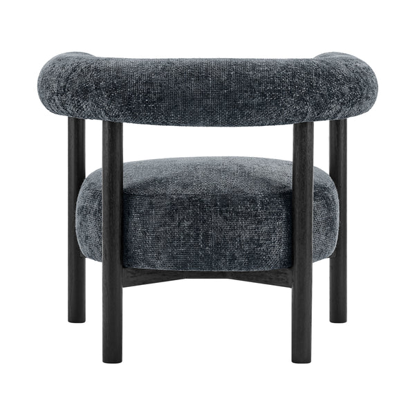 Vincent Chenille Accent Arm Chair Black Legs, Grenada Charcoal 