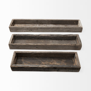 Vernon (Medium) 30L x 7W Brown Reclaimed Wood Tray