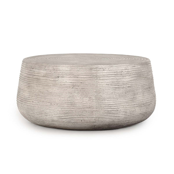 Nellie 37" Outdoor Round Coffee Table - Light Gray