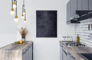 Neutra 3 Light Chandelier in Matte Black + Foundry Brass Finish