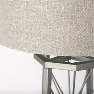 Raen (28.5"H) Gray Metal Octagonal Base w/Beige Shade Table Lamp