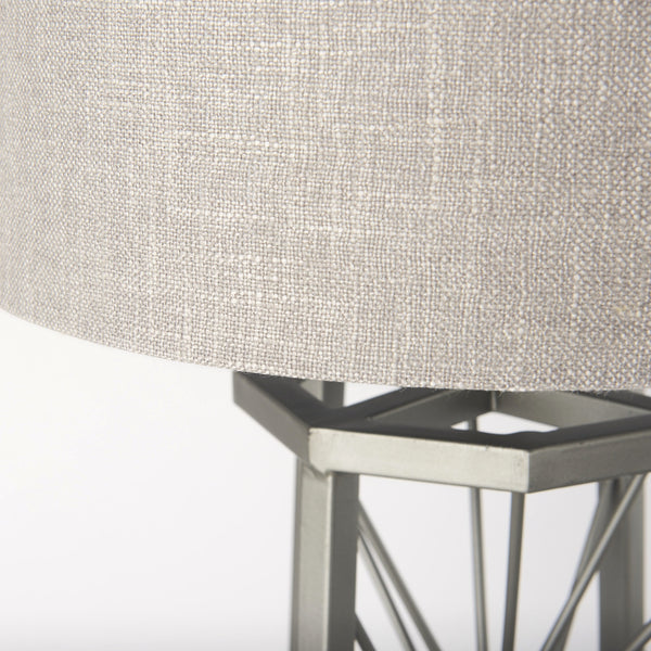Raen (28.5"H) Gray Metal Octagonal Base w/Beige Shade Table Lamp