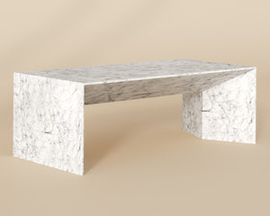 NOMAD COFFEE TABLE - MARBLE LOOK - WHITE