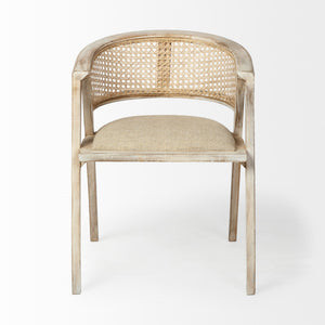 Tabitha I Blonde Wooden Frame 100% Polyester Seat Dining Chair