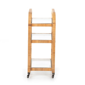 Dory Bar Cart In Honey Rattan