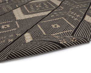 ASANA HAND-WOVEN RUG - BLACK / TAN - 5' X 8'