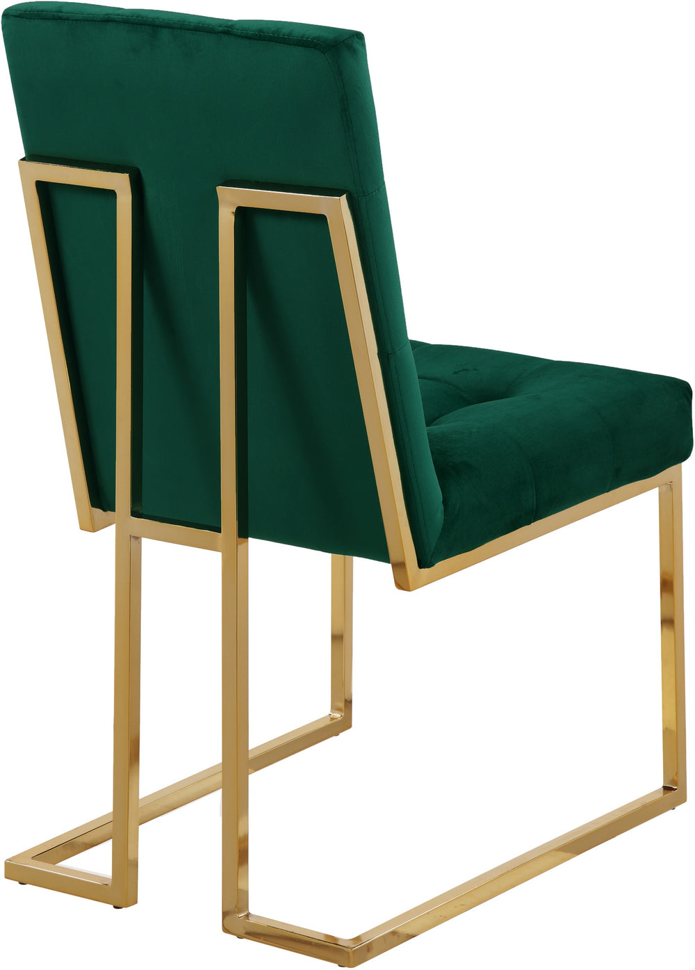 Benny Dining Chair In Green Velvet