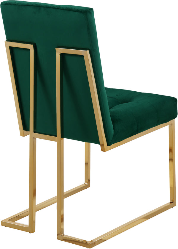 Benny Dining Chair In Green Velvet