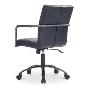 Moe's Roy Office Chair in Black Leather