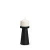 Quadir Short Matte Black Metal Candle Holder