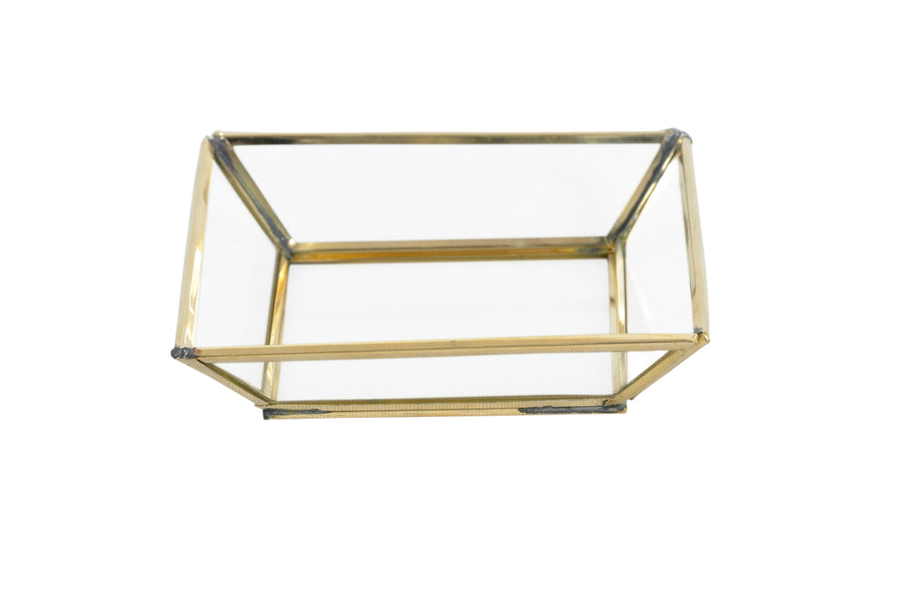 Brass & Glass Tray Square Small