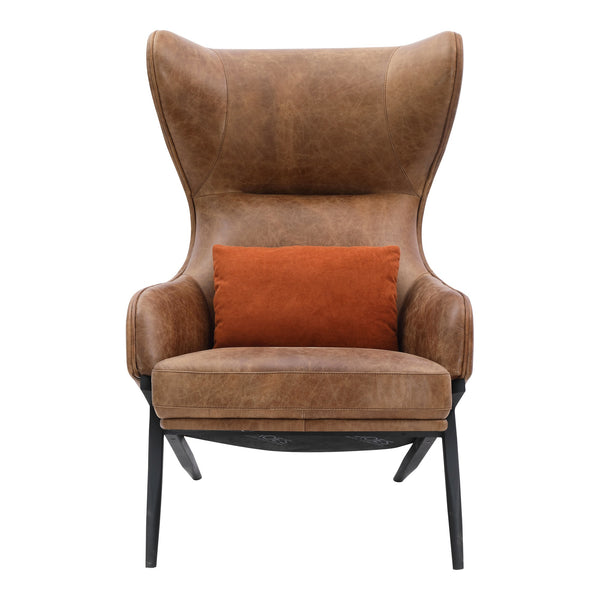 Moe's Amos Leather Accent Chair with Pillow