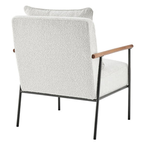 Quinton Fabric Accent Arm Chair In Boucle Beige