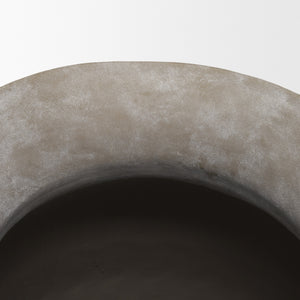 Utari Tall Gray Brown w/ White Detailing Ceramic Floor Vase